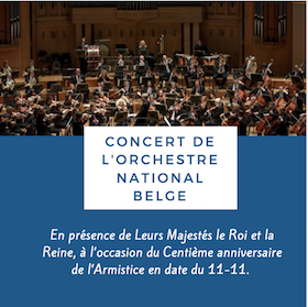 Concert du 11 novembre de l'orchestre national de Belgique
